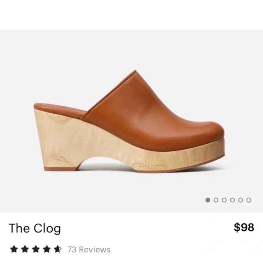 Everlane The Clog in Cognac NWOT Size 5.5